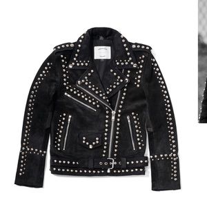 Suede Dome Studded Jacket understated leather size small black suede